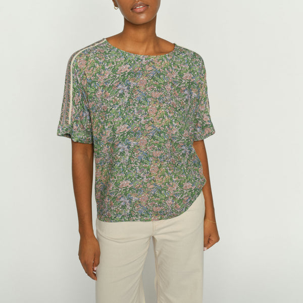 MOS MOSH MMPalma Flowish Orchid Blouse in Turf Green