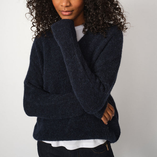 MOS MOSH MMThora V Neck Jumper in India Ink