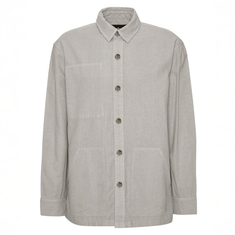 BARBOUR Natural Linen Blend Overshirt in Mist