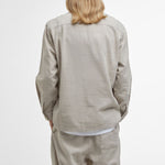 BARBOUR Natural Linen Blend Overshirt in Mist