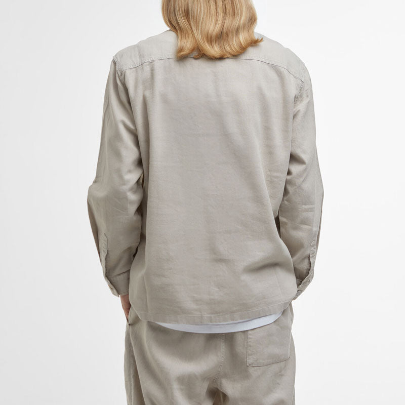 BARBOUR Natural Linen Blend Overshirt in Mist