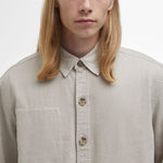 BARBOUR Natural Linen Blend Overshirt in Mist