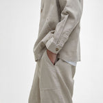 BARBOUR Natural Linen Blend Overshirt in Mist