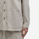 BARBOUR Natural Linen Blend Overshirt in Mist