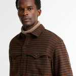 BARBOUR Hatfield Houndstooth Overshirt in Chestnut
