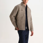 WAX LONDON Mount Reversible Bobble Wool Overshirt in Natural