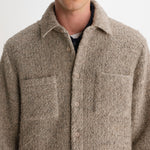 WAX LONDON Mount Reversible Bobble Wool Overshirt in Natural