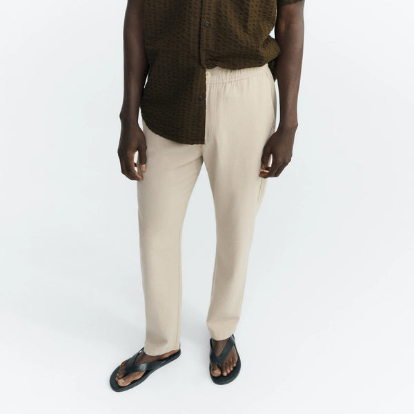 THINKING MU Light Travel Pants in Ecru