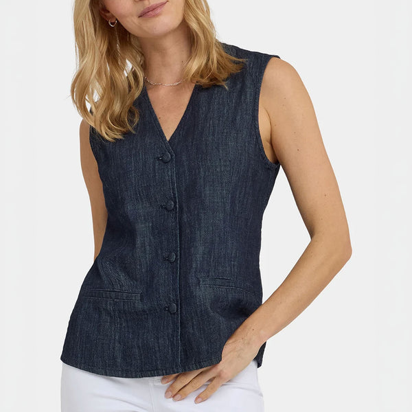 NYDJ Denim Vest  in Dark Indigo