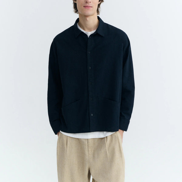 THINKING MU Jim Shirt in Navy