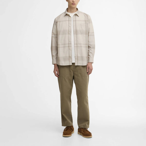 BARBOUR Tunstall Oversized Tonal Tartan Shirt in Mist