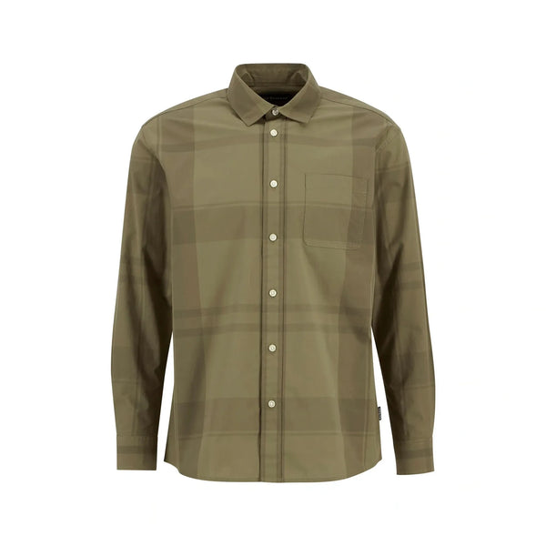 BARBOUR Tunstall Oversized Tonal Tartan Shirt in Burnt Olive