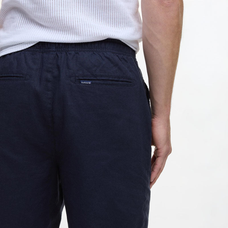 BARBOUR Cotton Linen Relaxed Short in Navy