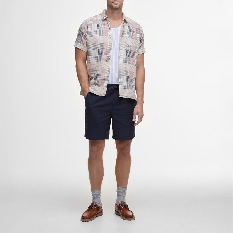 BARBOUR Cotton Linen Relaxed Short in Navy