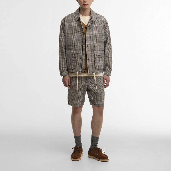 BARBOUR Fife Checked Shorts in Neutral