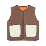 MARFA STANCE Cropped Aviator Vest in Chocolate