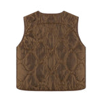 MARFA STANCE Cropped Aviator Vest in Chocolate