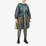 MARFA STANCE Patchwork Parachute Parka in Mineral Green/Anthracite/Pale Sage