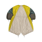 MARFA STANCE Patchwork Parachute Parka in Mineral Green/Anthracite/Pale Sage