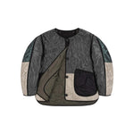 MARFA STANCE Signature Patchwork Cropped Quilt in Anthracite and Dark Olive