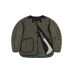 MARFA STANCE Signature Patchwork Cropped Quilt in Anthracite and Dark Olive
