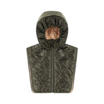 MARFA STANCE Reversible Zip Hood in Dark Olive/Pale Sage/Soft Peach