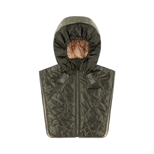MARFA STANCE Reversible Zip Hood in Dark Olive/Pale Sage/Soft Peach