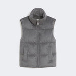S MAX MARA MTCAmoroso Water-Repellent Padded Cashmere & Canvas Gilet in Medium Grey