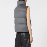 S MAX MARA MTCAmoroso Water-Repellent Padded Cashmere & Canvas Gilet in Medium Grey