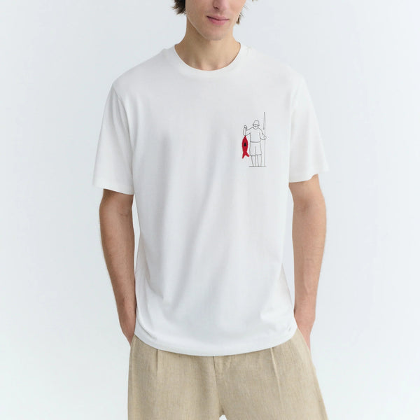 THINKING MU Fisherman Zach T Shirt in White
