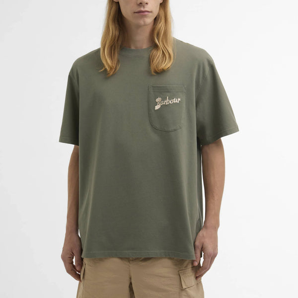BARBOUR Links Oversized T-Shirt in Green Slate