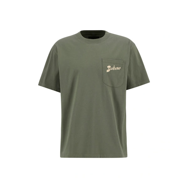 BARBOUR Links Oversized T-Shirt in Green Slate