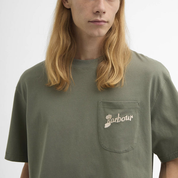 BARBOUR Links Oversized T-Shirt in Green Slate