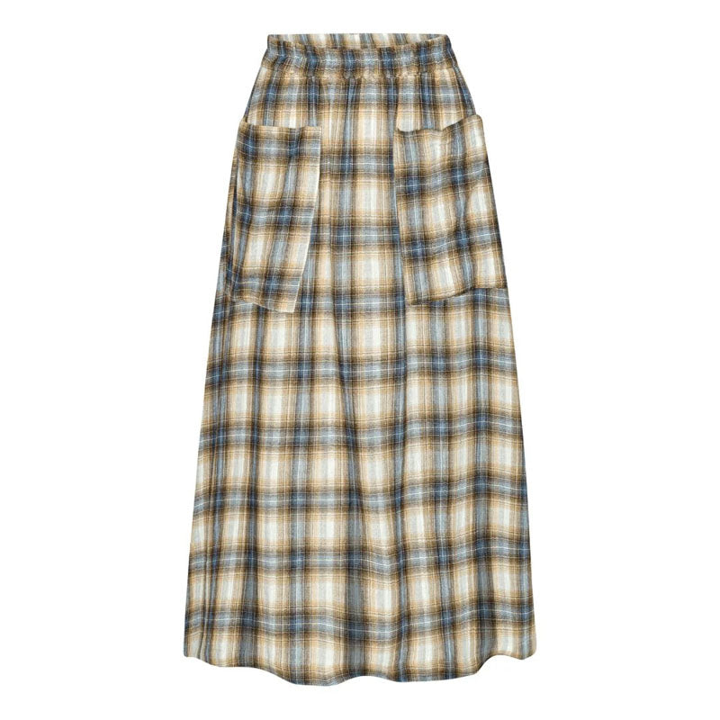 PROJECT AJ117 Madge Skirt in Indigo Check | Collen & Clare