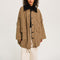 SACRECOEUR Mahot Scottish Check Boucle Collar Parka in Multi