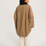 SACRECOEUR Mahot Scottish Check Boucle Collar Parka in Multi