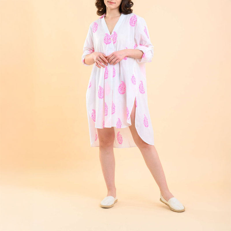 HANDPRINT DREAM APPAREL Marco Dress in Cherokee Pink