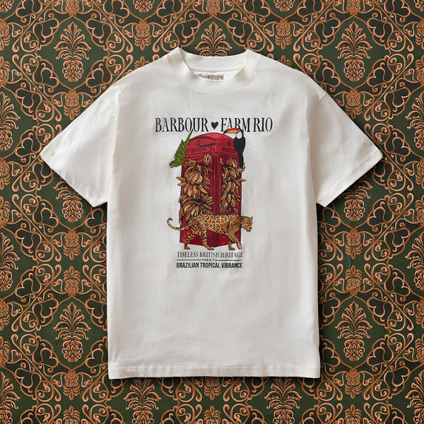 BARBOUR Barbour X Farm Rio Maria Clara T-shirt in Off White