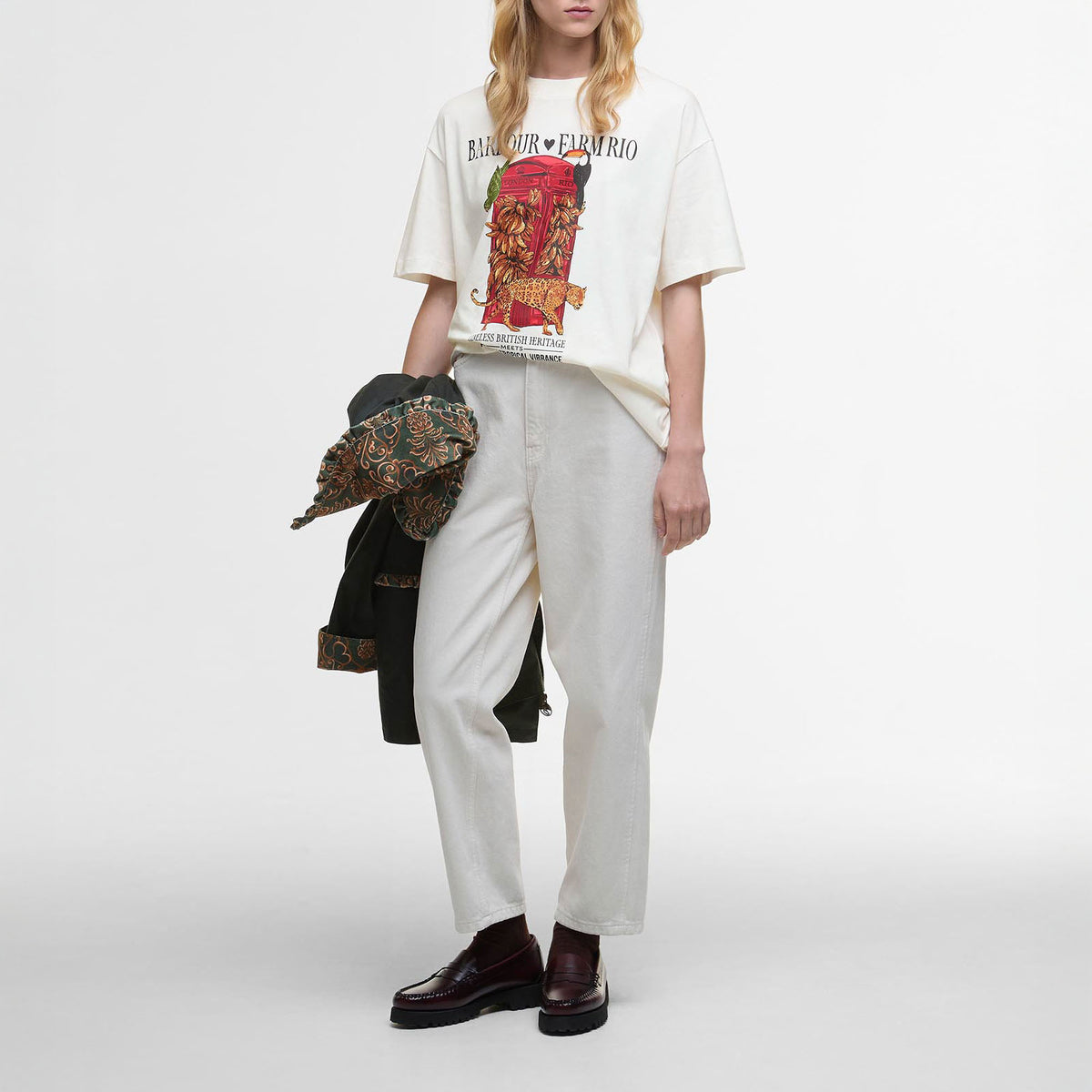 BARBOUR Barbour X Farm Rio Maria Clara T-shirt in Off White
