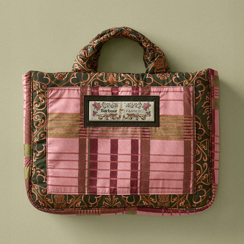 BARBOUR Barbour X Farm Rio Maria Clara Tote Bag in Pink Tartan