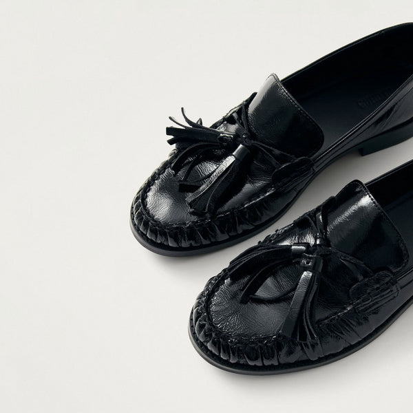 ALOHAS  Marietta Onix Leather Loafers in Black