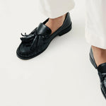 ALOHAS  Marietta Onix Leather Loafers in Black
