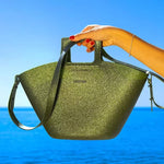 CACATOES Glitter Marisco Bag in Dark Khaki