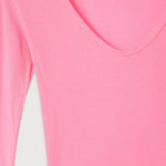 AMERICAN VINTAGE Massachusetts Long Sleeve TShirt in Petunia/Fluro