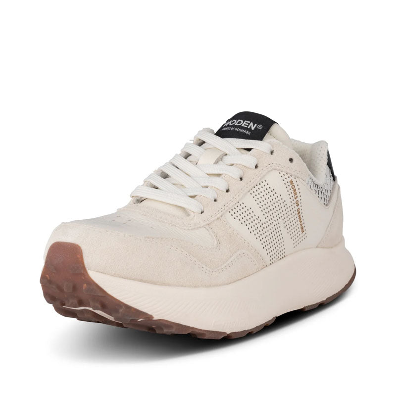 WODEN Mathilde Runner Leather Sneaker in Blanc de Blanc