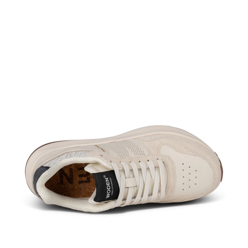 WODEN Mathilde Runner Leather Sneaker in Blanc de Blanc