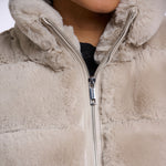 RINO & PELLE May Short Faux Fur Gilet in Birch
