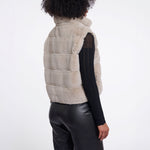 RINO & PELLE May Short Faux Fur Gilet in Birch