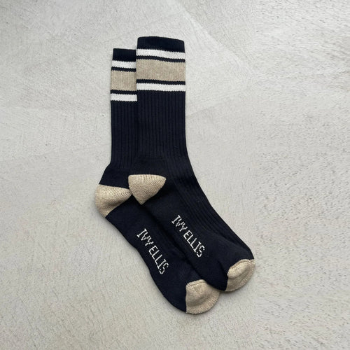 IVY ELLIS The Brees Men’s Crew Length Socks in Black