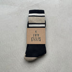 IVY ELLIS The Brees Men’s Crew Length Socks in Black